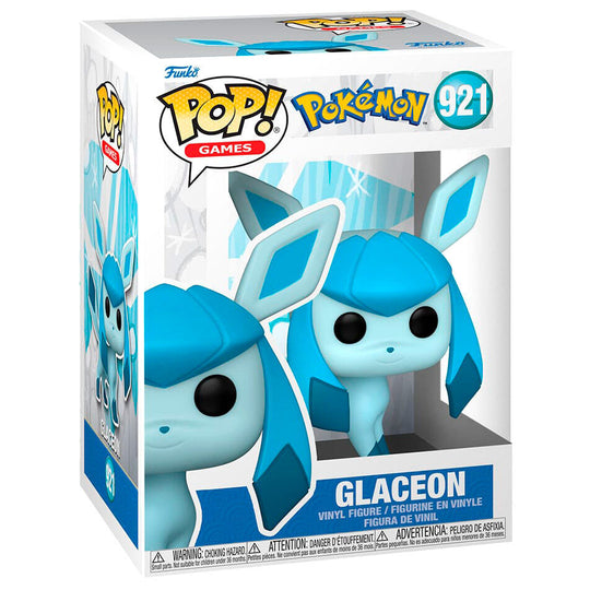 Vue rapprochée de la figurine Funko POP Glaceon avec ses détails précis et couleurs vives