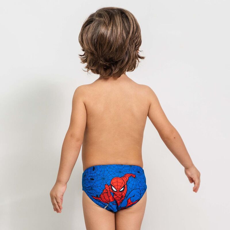 Vue arrière du slip de bain Spiderman Marvel avec motifs et couleurs vives