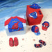 Présentation des différentes tailles disponibles du slip de bain Spiderman Marvel CERDÁ