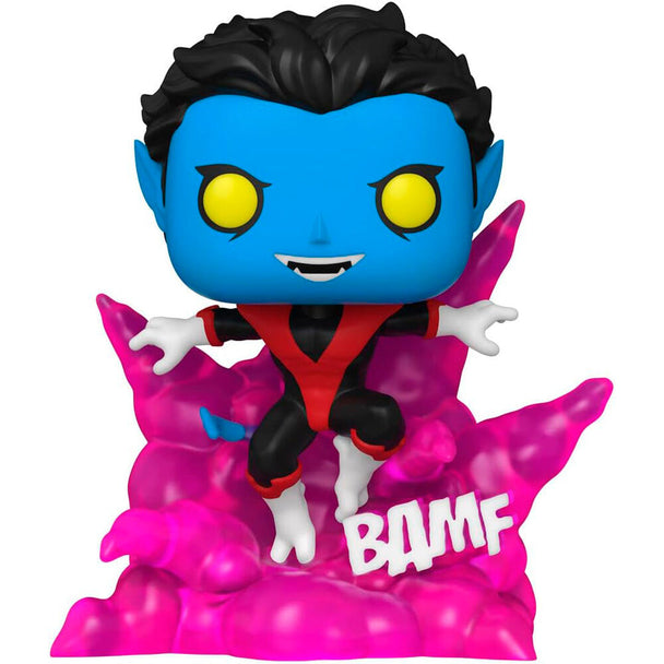 Vue latérale de la figurine POP Nightcrawler Marvel avec ses couleurs vives et son design unique