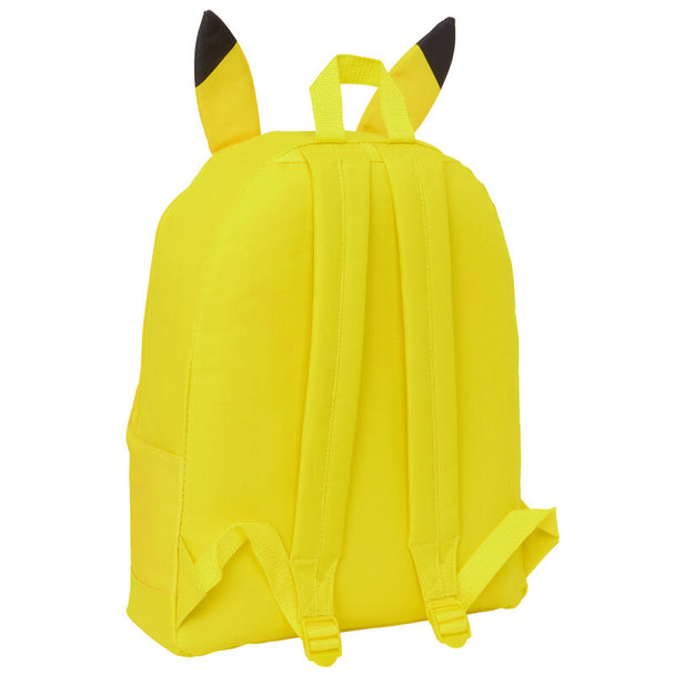 Détail des bretelles rembourrées du sac à dos Pikachu pour un confort optimal.