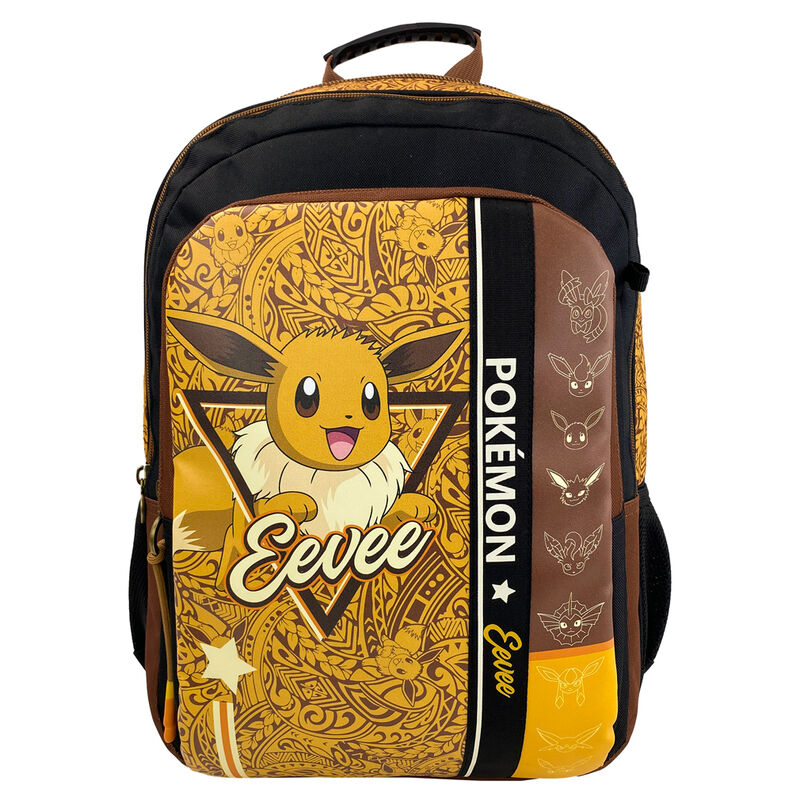Sac à dos Pokémon Eevee 42 cm vue de face avec design coloré et logo embossé sur le devant