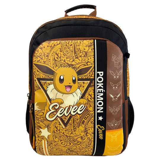 Sac à dos Pokémon Eevee 42 cm vue de face avec design coloré et logo embossé sur le devant