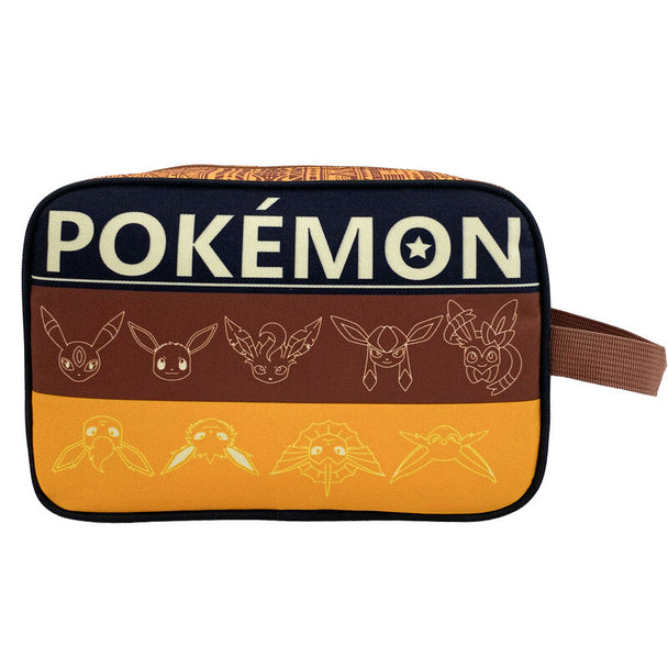 Intérieur doublé de la trousse Pokémon Eevee avec compartiment zippé pour organiser les produits de beauté