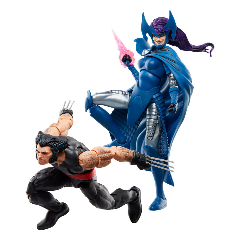 Vue de face de la figurine Wolverine Marvel Legends avec costume classique