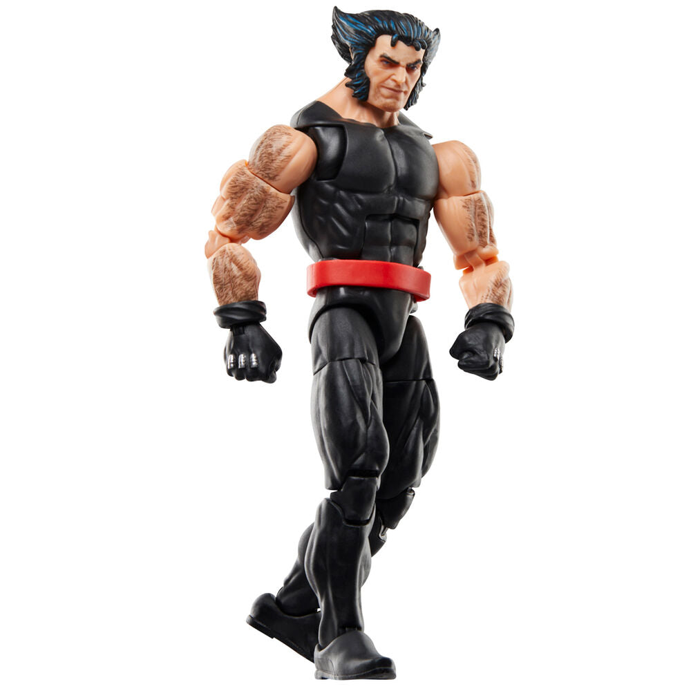Image rapprochée du visage expressif de la figurine Wolverine Marvel Legends