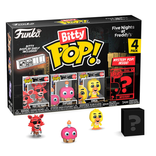 Zoom sur la figurine Foxy Bitty POP en édition rare dans son boîtier avec socle amovible