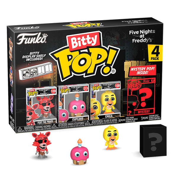 Zoom sur la figurine Foxy Bitty POP en édition rare dans son boîtier avec socle amovible