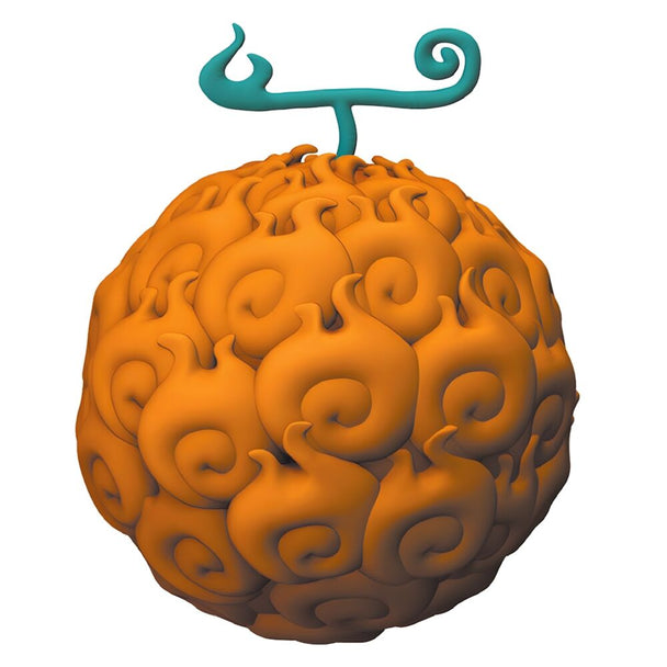 Figurine tirelire One Piece Fruit du Démon Flamme de 8cm vue de face avec détails colorés