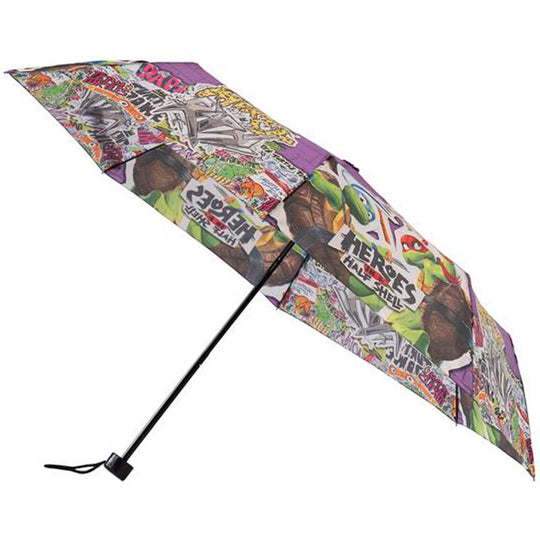 Parapluie pliant manuel Ninja Turtles 48 cm fermé avec logo CYP BRANDS visible