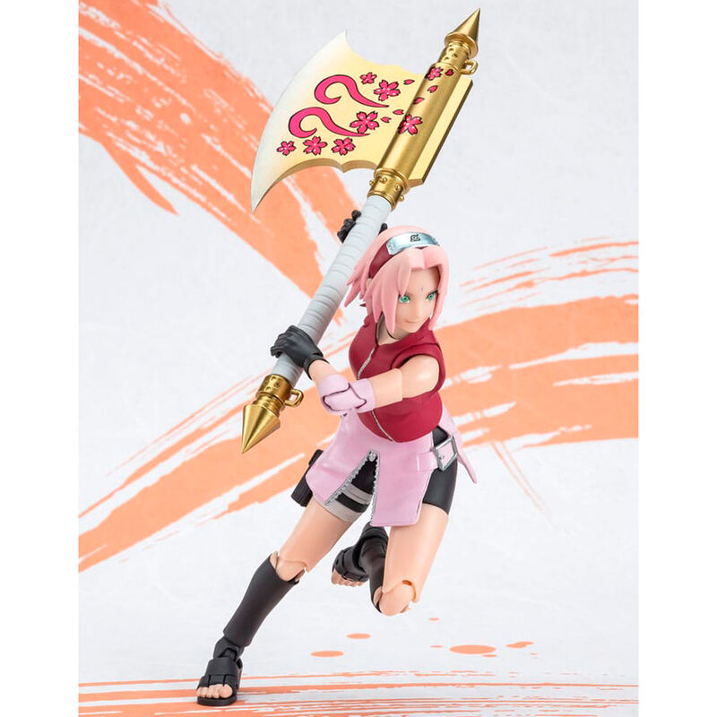 Vue latérale de la figurine Sakura Haruno Naruto Shippuden montrant les articulations flexibles