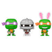 Zoom sur la figurine Funko Carrot Pocket POP de Michelangelo des Tortues Ninja avec détails colorés