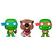 Packaging du coffret Funko Pop Carrot Pocket contenant les trois figurines Ninja Turtles Splinter, Leonardo et Raphael