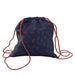 Détail du sac Bluey Leaves 25 cm montrant la poignée et la texture résistante du tissu