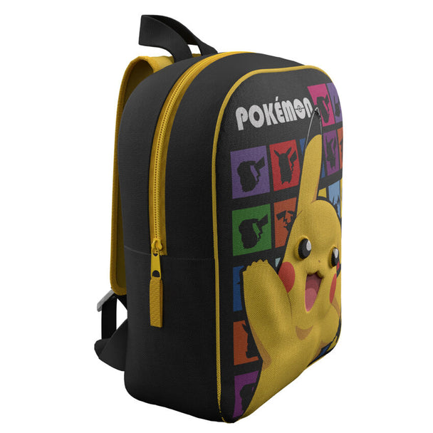 Vue latérale du sac à dos Pokémon 3D montrant les bretelles ajustables et la qualité de fabrication