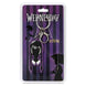 Vue rapprochée du porte-clés tête de Wednesday Addams signé KARACTERMANIA avec détails précis et finition soignée