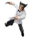 Vue latérale de la figurine Wolverine Marvel Legends avec griffes métalliques