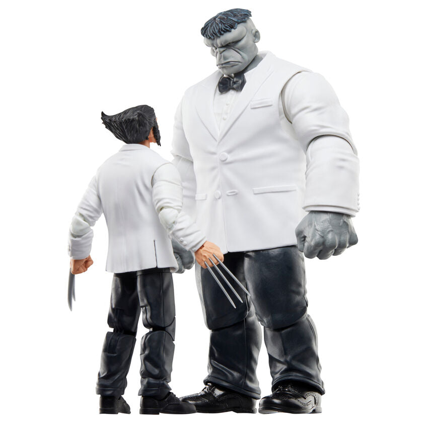 Figurine Wolverine posée sur un socle pour exposition stable