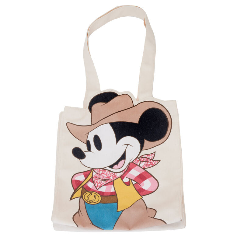 Sac shopping Loungefly Disney Mickey & Minnie Western en toile recyclée avec motifs imprimés, vue de face