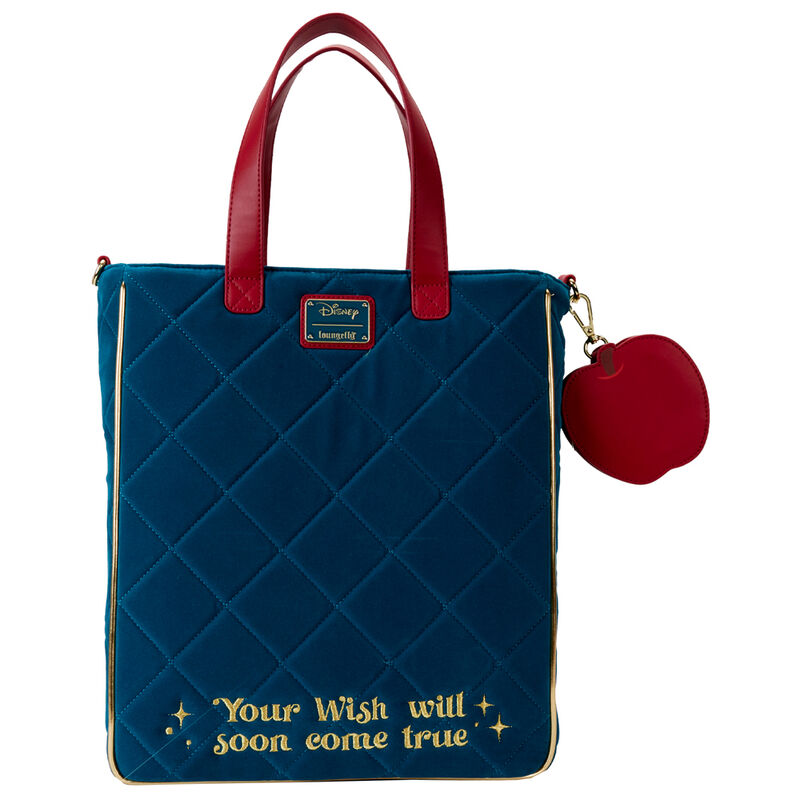 Détail des motifs inspirés de Blanche-Neige sur le sac Loungefly, mettant en avant l'originalité du design