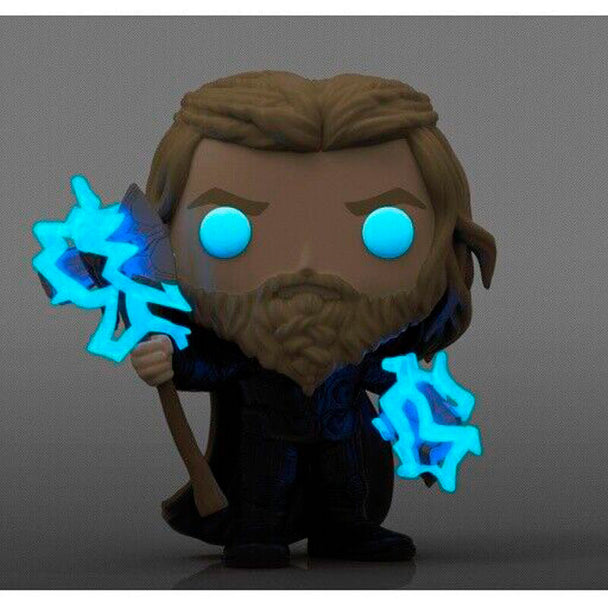 Vue rapprochée de la figurine Funko POP Thor Avengers Endgame édition Chase montrant les détails du personnage