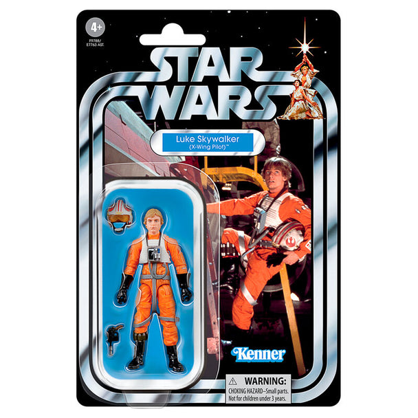 Figurine articulée Luke Skywalker pilote X-Wing de 9,5 cm vue de face avec casque