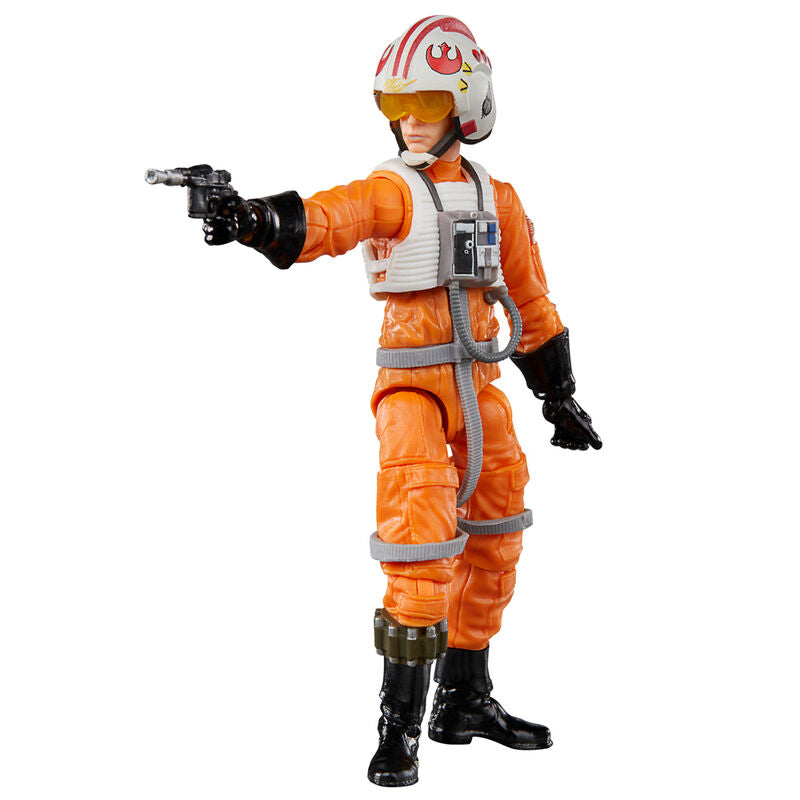 Vue latérale de la figurine Luke Skywalker en tenue de pilote X-Wing articulée