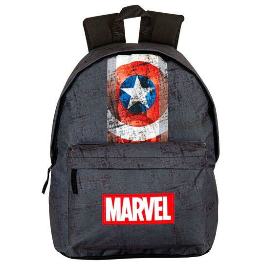 Détail des bretelles rembourrées et bandes réfléchissantes du sac à dos Marvel Captain America Heritage