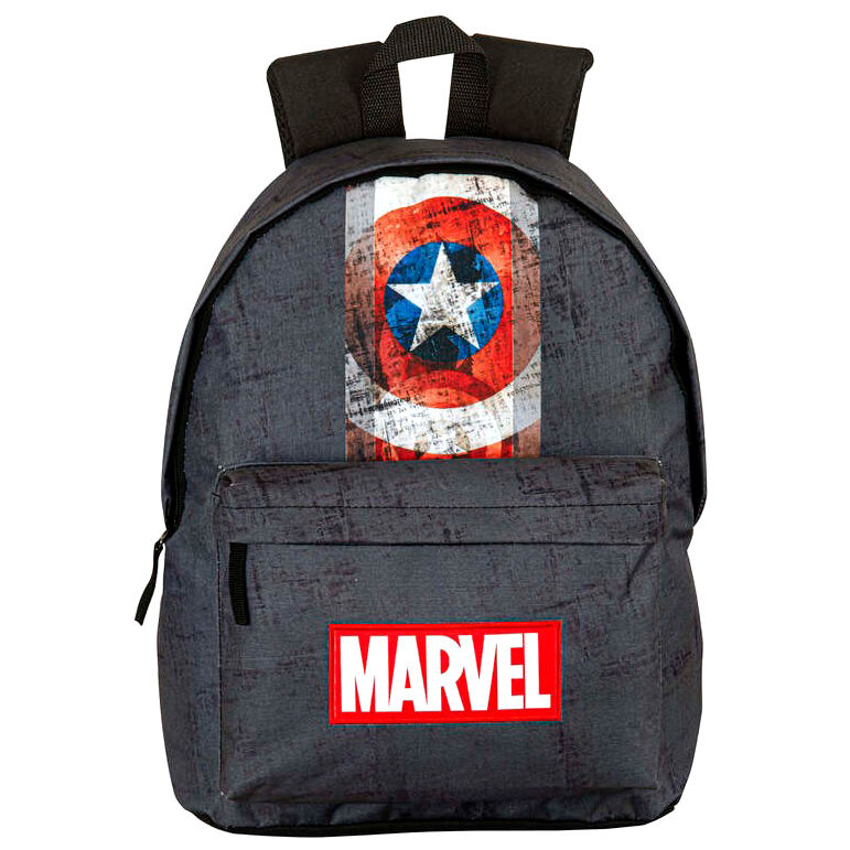 Détail des bretelles rembourrées et bandes réfléchissantes du sac à dos Marvel Captain America Heritage