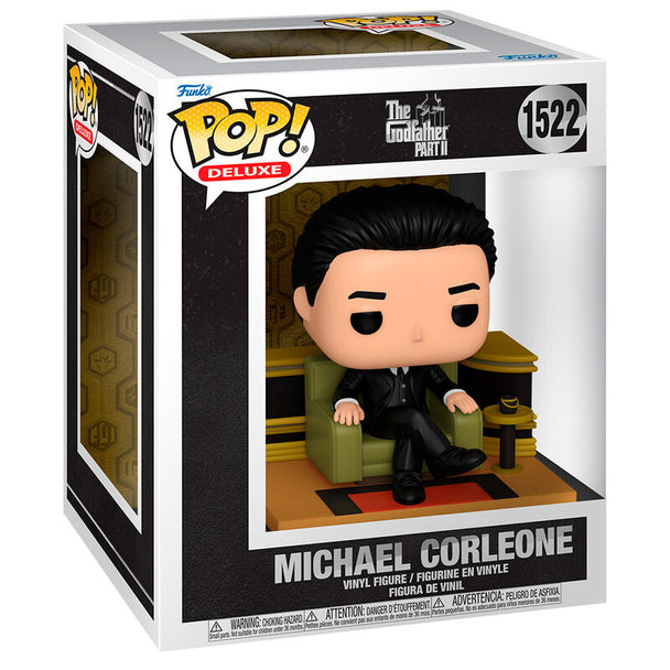 Figurine POP Deluxe de Michael Corleone, personnage principal du film The Godfather 2, par FUNKO, vue de face avec costume sombre
