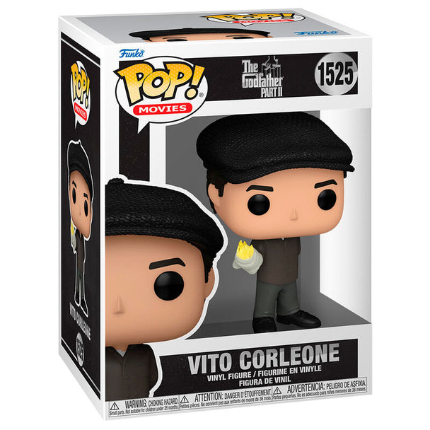 Figurine Funko POP de Vito Corleone de The Godfather 2 en vinyle avec détails précis, hauteur 9 cm dans sa boîte cadeau.