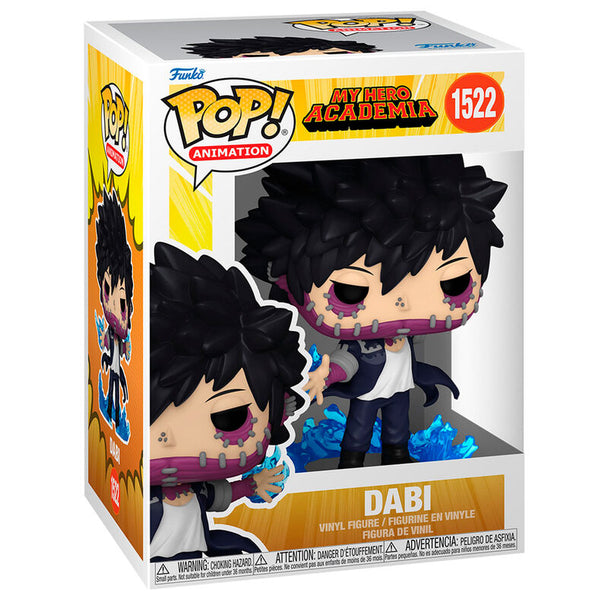 Figurine Funko POP Dabi de My Hero Academia en vinyle, hauteur 9 cm, présentée dans sa boîte cadeau originale.