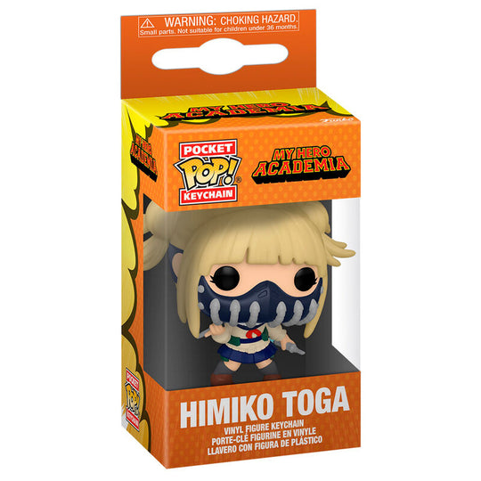 Porte-clés FUNKO Pocket POP représentant Himiko Toga de My Hero Academia en gros plan sur fond blanc
