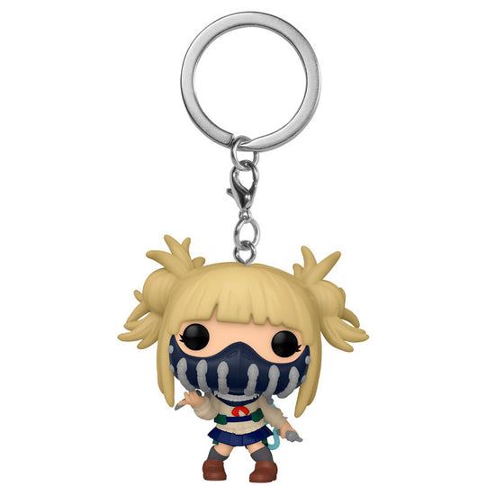 Vue latérale du porte-clés Pocket POP Himiko Toga montrant les détails de la figurine et la chaîne métallique