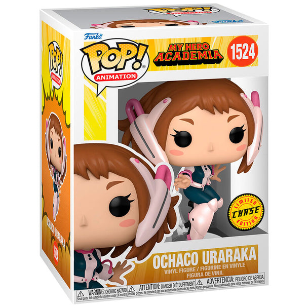 Vue de face de la figurine Funko POP Ochaco Uraraka avec ses couleurs vives et détails soignés