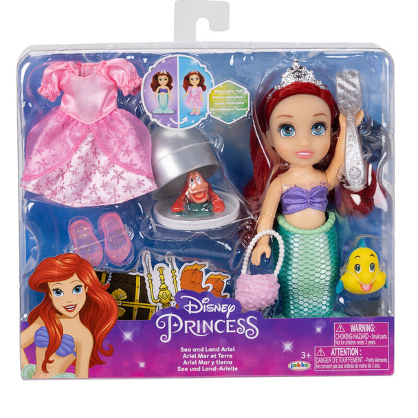 Poupée Ariel La Petite Sirène 15cm en tenue de sirène avec accessoires marins