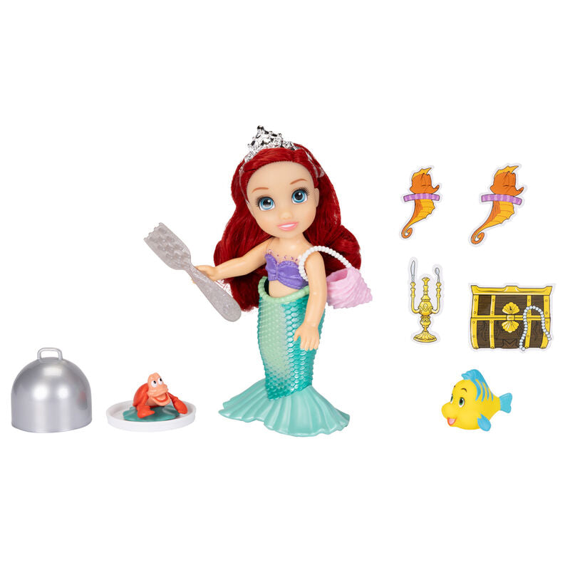 Vue rapprochée du visage détaillé de la poupée Ariel JAKKS Pacific 15cm