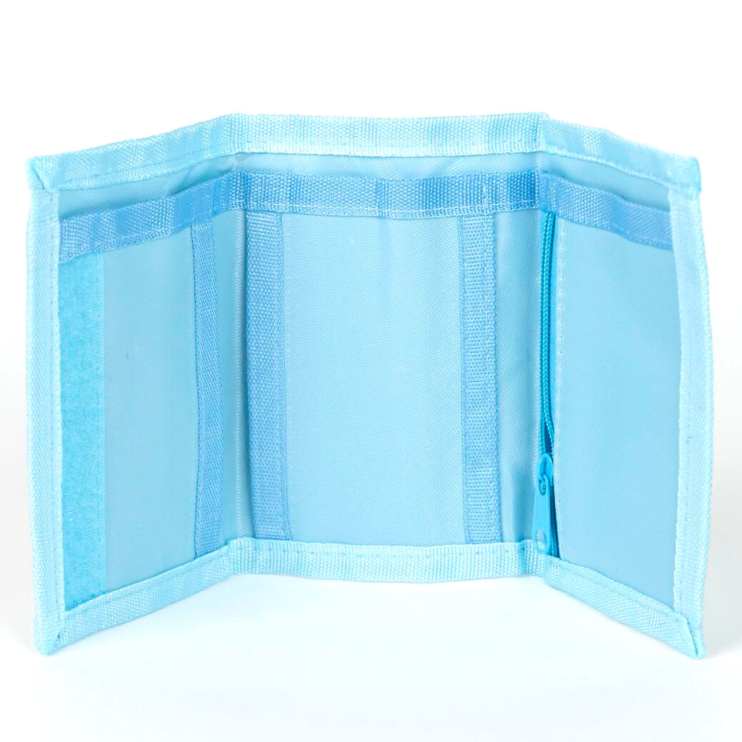 Set complet Bluey avec lunettes de soleil et portefeuille, présenté de face pour montrer les détails du design.