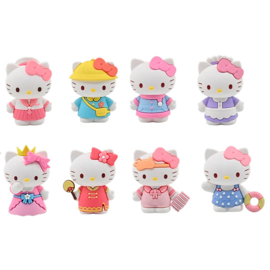 Figurine Hello Kitty YUME TOYS 5cm avec costume rouge détaillé sur fond blanc