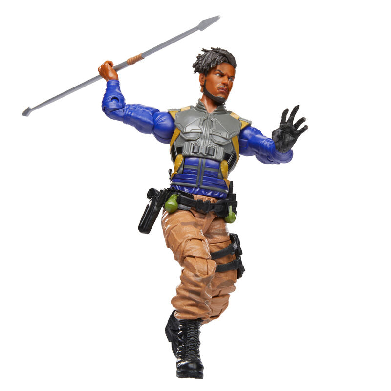 Figurine articulée Killmonger Marvel Legends montrant la flexibilité des bras et jambes