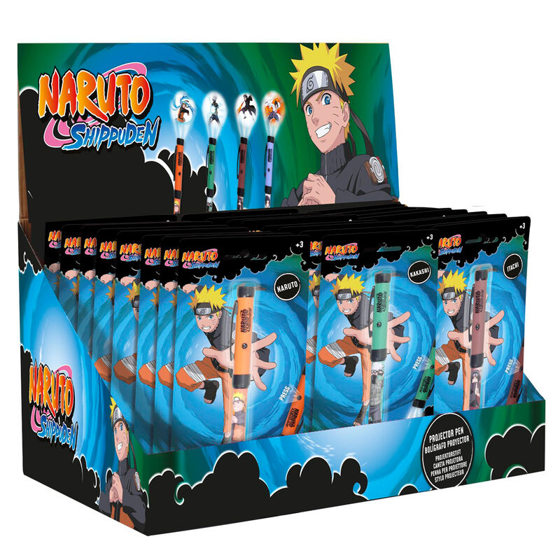 Stylo projecteur Naruto Shippuden SD TOYS avec lumière intégrée, design exclusif et fonction double écriture et projection.
