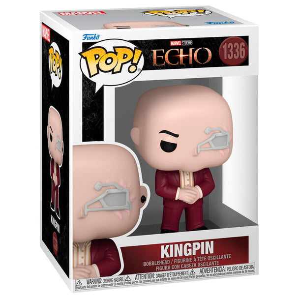 Vue rapprochée de la figurine Funko POP Kingpin Marvel Echo exposée