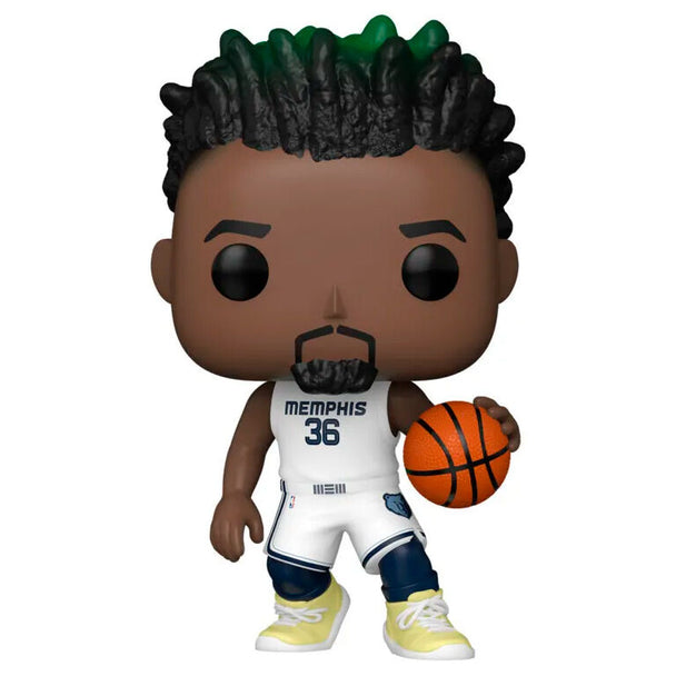 Figurine Funko POP Marcus Smart en tenue des Memphis Grizzlies, hauteur 9 cm, présentée dans sa boîte cadeau.