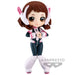 Figurine Ochaco Uraraka Q Posket 13cm vue de face avec détails colorés et expression souriante