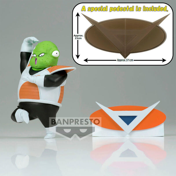 Détail du visage expressif de Guldo, figurine Dragon Ball Z signée BANPRESTO.