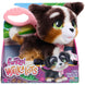 Peluche interactive FurReal Walkalots Bernedoodle vue de face avec sa laisse noire attachée au collier
