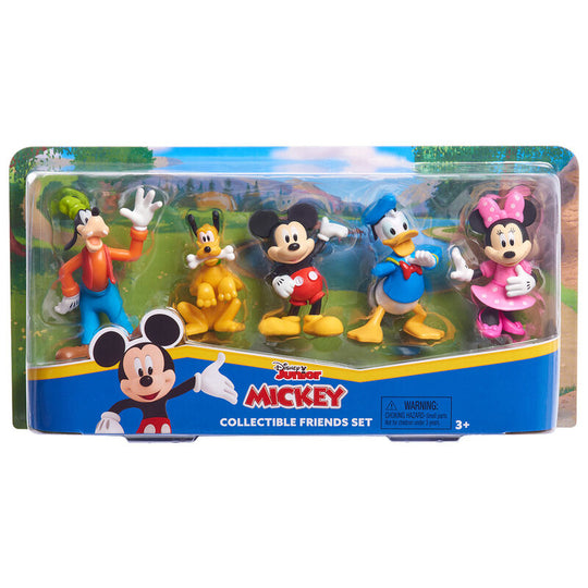 Pack de 5 figurines Disney Mickey Mouse de la marque JUST PLAY, présenté sur fond blanc
