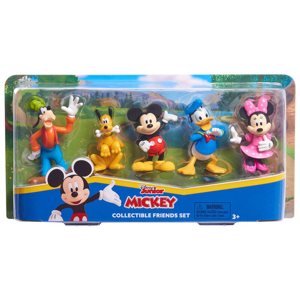 Pack de 5 figurines Disney Mickey Mouse de la marque JUST PLAY, présenté sur fond blanc
