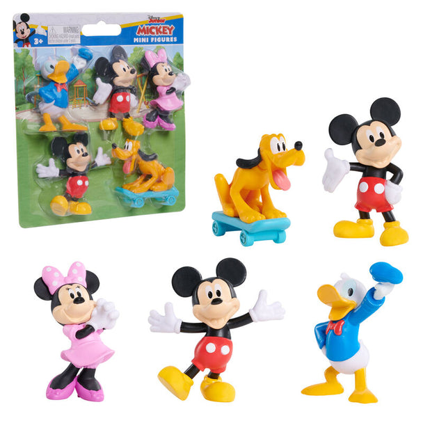 Gros plan sur la figurine Mickey Mouse du pack JUST PLAY, mettant en valeur sa finition soignée et ses couleurs vives