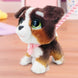 Peluche FurReal Bernedoodle émettant des sons avec une animation de sa tête qui oscille pendant la promenade